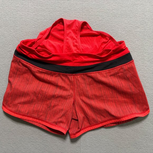 Lululemon Athletica Low Rise Hotty Hot Lined Shorts 2.5” Red w/Black Size 8 - Picture 9 of 10